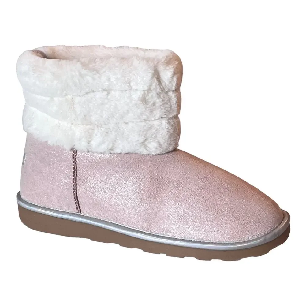 Nautica Pink BOOT with Sherpa Fur Winter Snow Bootie Girls 5, Women's 6.5 NWOT